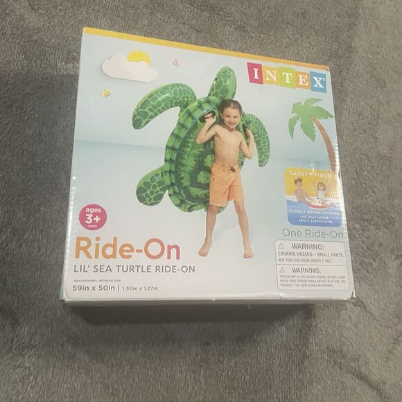 Intex Lil Sea Turtle Pool Float 59x50 Heavy Duty Ride On Adventure Age 3+ New - Picture 2 of 8